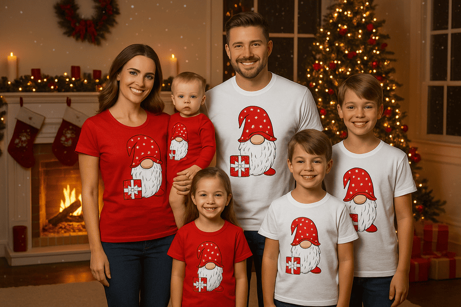 set rodinných tričiek Škriatok s darčekom. mk